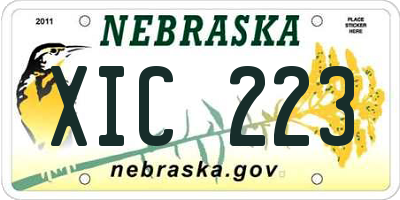 NE license plate XIC223