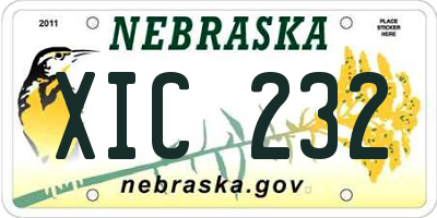 NE license plate XIC232