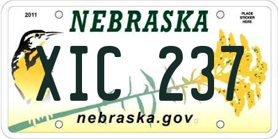 NE license plate XIC237