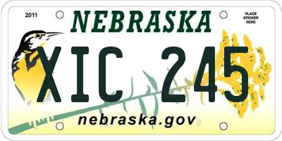 NE license plate XIC245