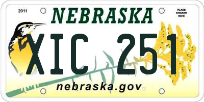 NE license plate XIC251