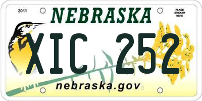 NE license plate XIC252