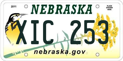 NE license plate XIC253