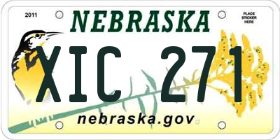 NE license plate XIC271