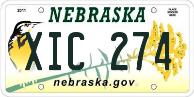 NE license plate XIC274