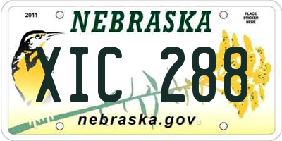 NE license plate XIC288