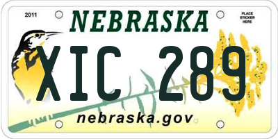 NE license plate XIC289