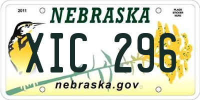 NE license plate XIC296
