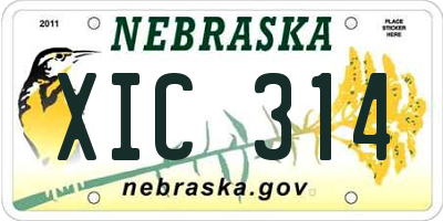 NE license plate XIC314