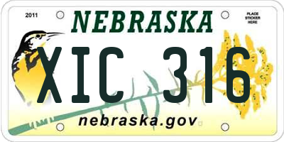 NE license plate XIC316