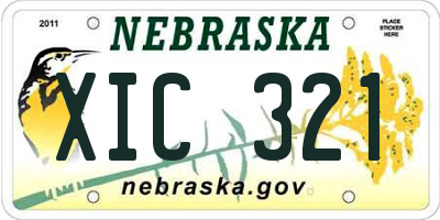 NE license plate XIC321