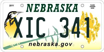 NE license plate XIC341