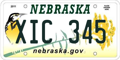NE license plate XIC345