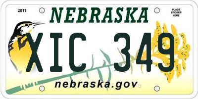 NE license plate XIC349