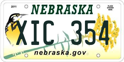 NE license plate XIC354