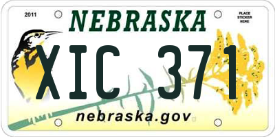 NE license plate XIC371
