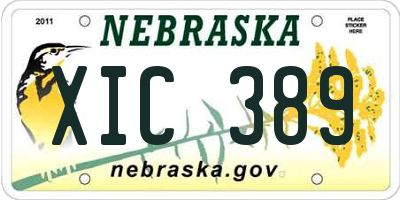 NE license plate XIC389