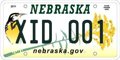 NE license plate XID001