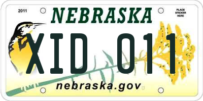 NE license plate XID011