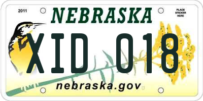 NE license plate XID018