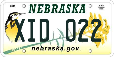 NE license plate XID022