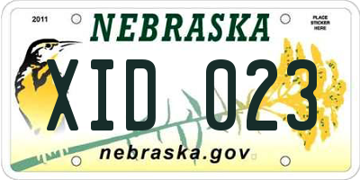 NE license plate XID023