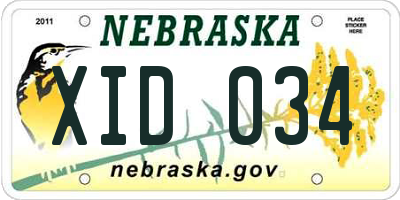 NE license plate XID034
