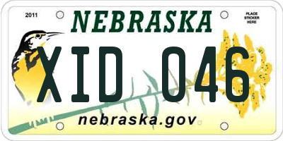NE license plate XID046