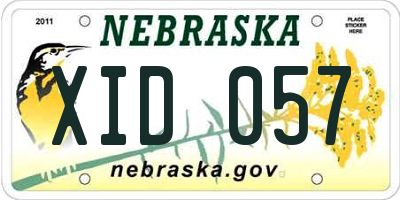 NE license plate XID057