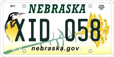NE license plate XID058