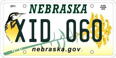 NE license plate XID060