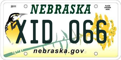 NE license plate XID066
