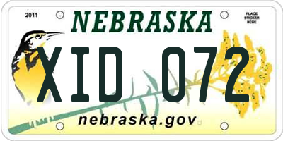 NE license plate XID072