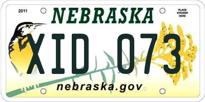 NE license plate XID073