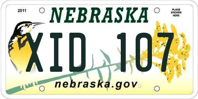 NE license plate XID107