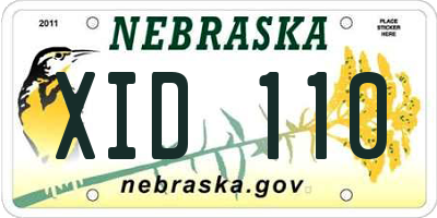 NE license plate XID110
