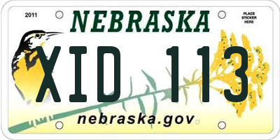 NE license plate XID113