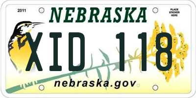 NE license plate XID118