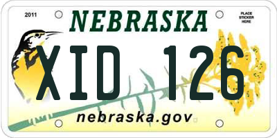 NE license plate XID126