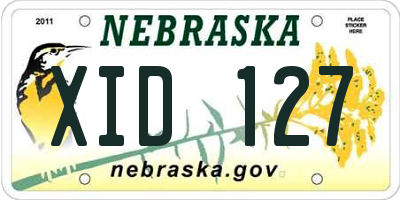 NE license plate XID127