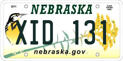 NE license plate XID131