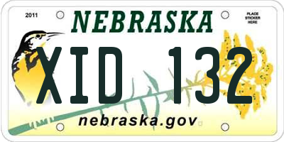 NE license plate XID132