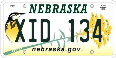 NE license plate XID134
