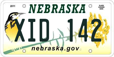 NE license plate XID142