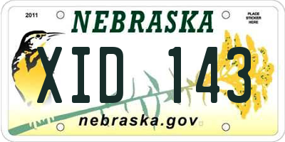 NE license plate XID143