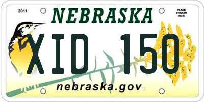 NE license plate XID150
