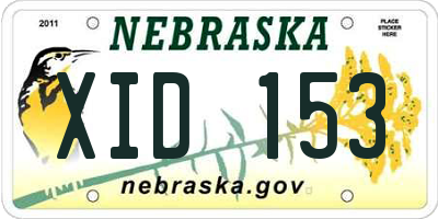 NE license plate XID153