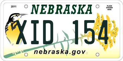 NE license plate XID154