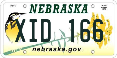 NE license plate XID166