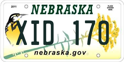 NE license plate XID170